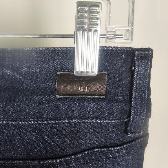 Paige Hidden Hills Jeans, Dark Wash, Size 30, Straight Leg, Mid Rise Denim - Picture 3 of 4